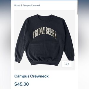Friday Beers Navy Crewneck